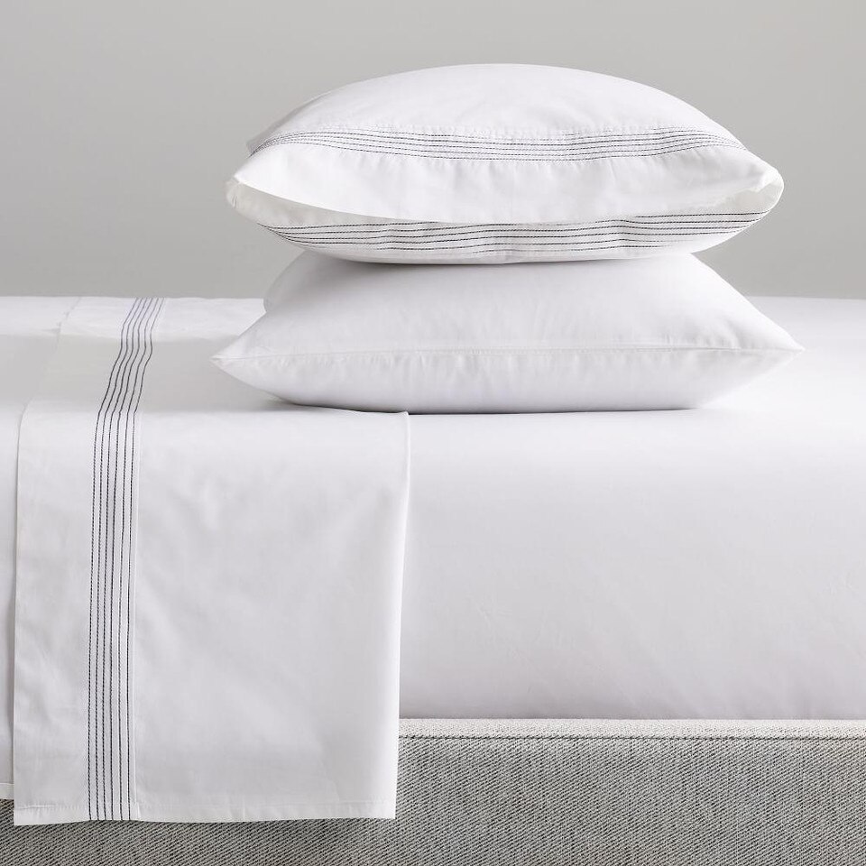 Organic Percale Pleated Sheets west elm United Kingdom